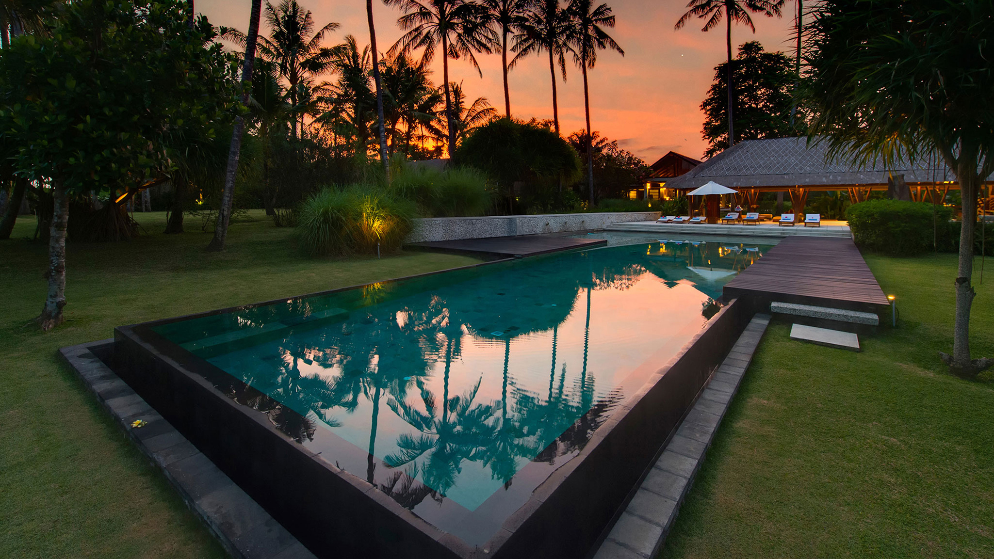 Samadhana - Sunset over the pool Samadhana - Sunset over the pool